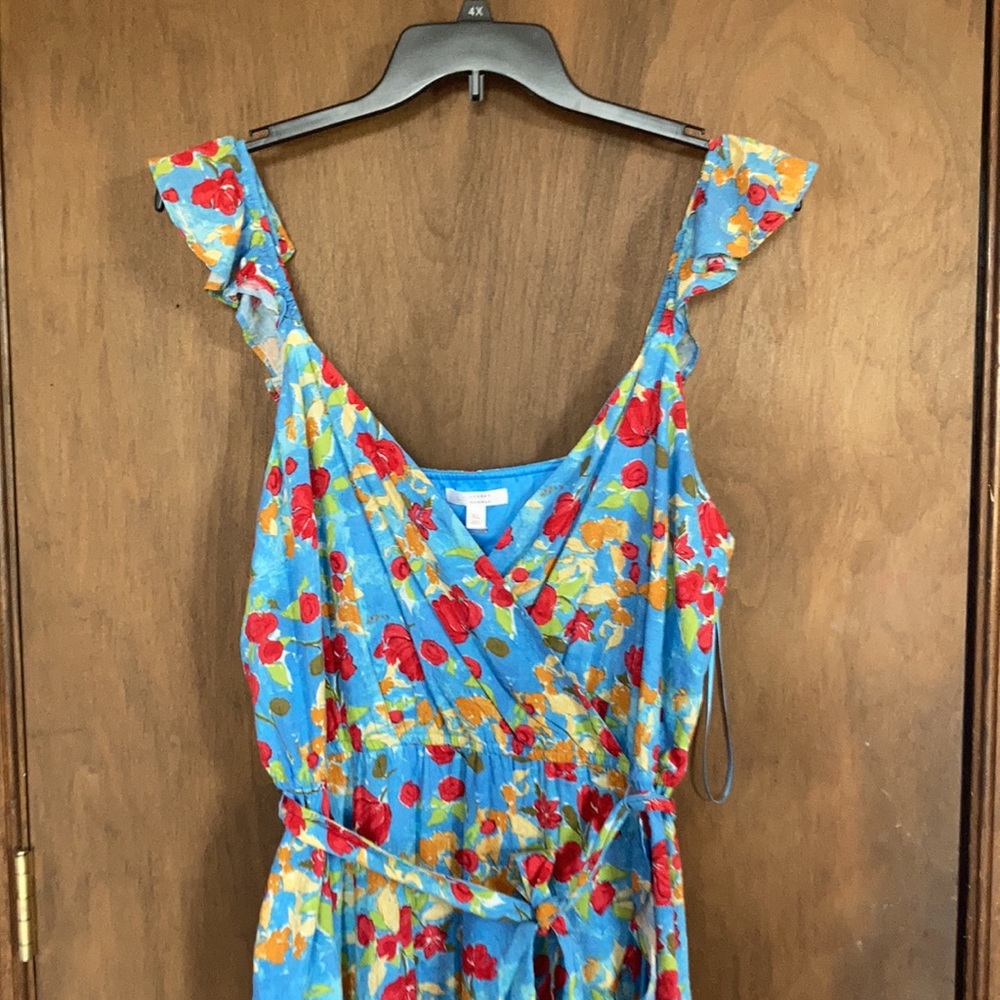 LC Lauren Conrad floral print faux wrap dress w elastic boho western XXL - Picture 4 of 15